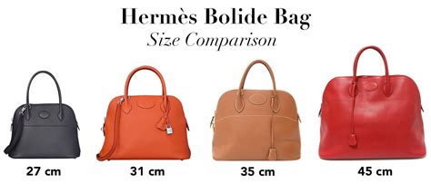 hermes bolide size 27|Hermes bag size chart.